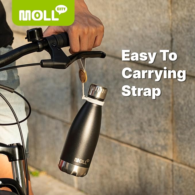 12 oz Stainless Steel Double Wall Vacuum Insulated Water Bottle for Kids for School-Reusable Metal Leak Proof Sports Flask for Boys(Navy Blue)