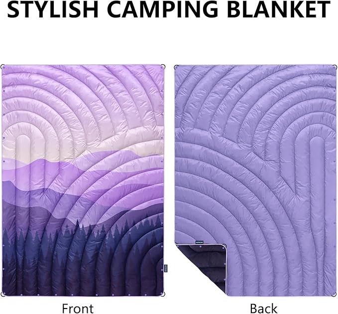 Camping Blanket,Lightweight Down Alternative Puffy Blanket Packable Outdoor Blanket for Camping,Traveling, Stadium, Hiking, Picnics