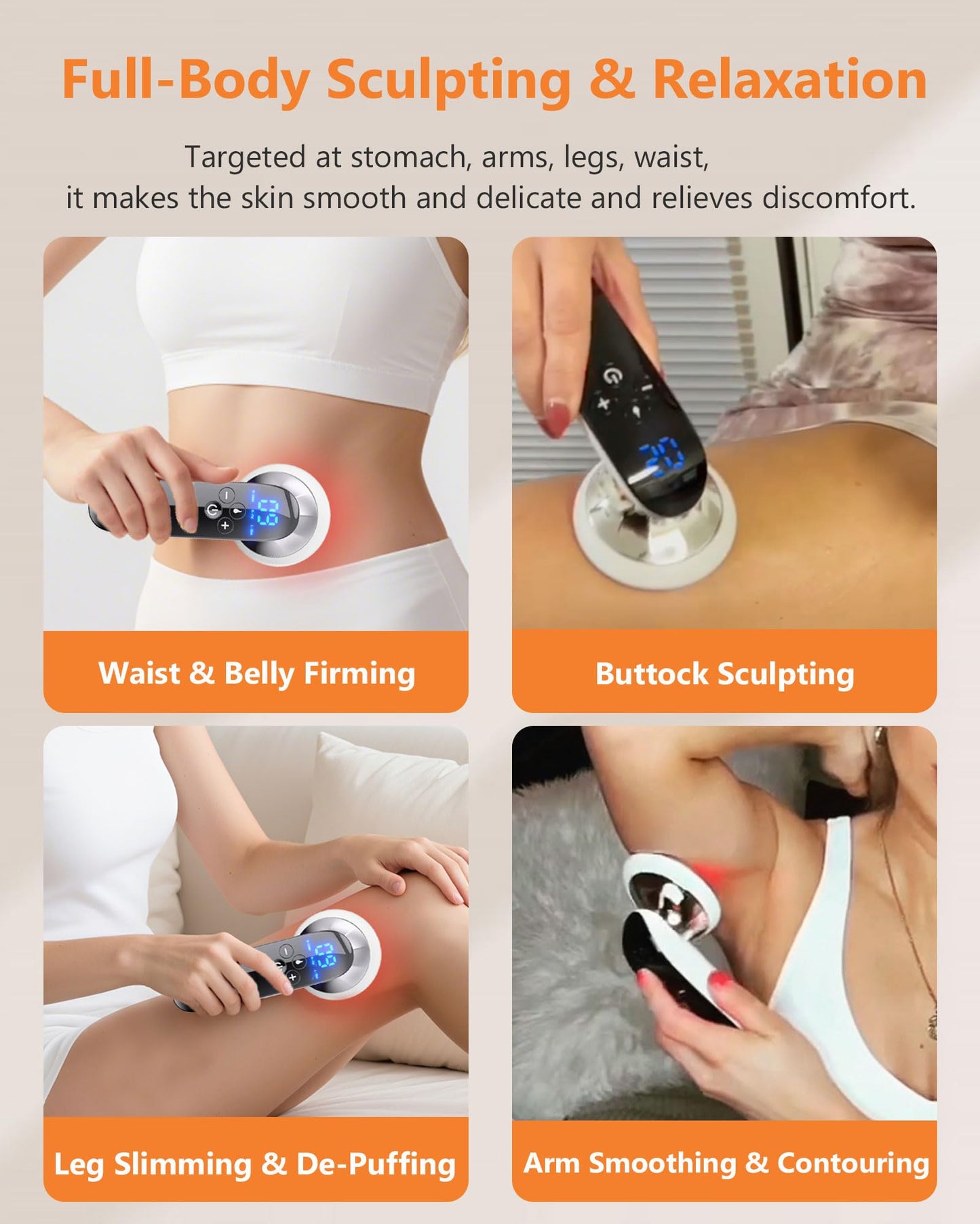 Body Sculpting Machine - Professional Cordless Handheld Body Shaping Massager Tool - Suitable for Belly, Waist, Arms, Leg, Home Tool for Women