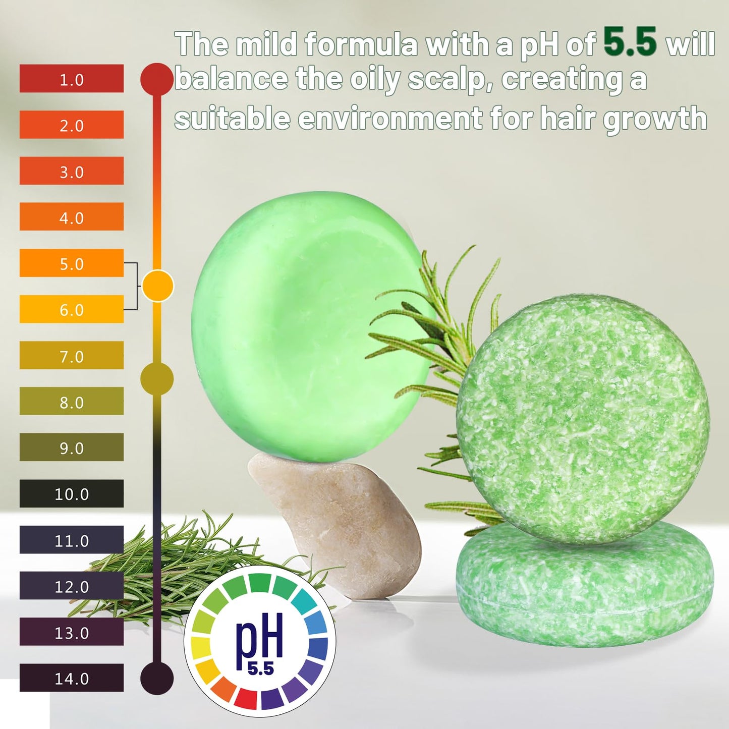 3 PCS Rosemary Biotin Shampoo Bar & Conditioner Bar Set for Thinning Hair, Deep Cleansing for Scalp Hair Loss Shampoo Soap, Natural Solid Shampoo Oil Control for Hair Growth, Strengthening Weak Hair