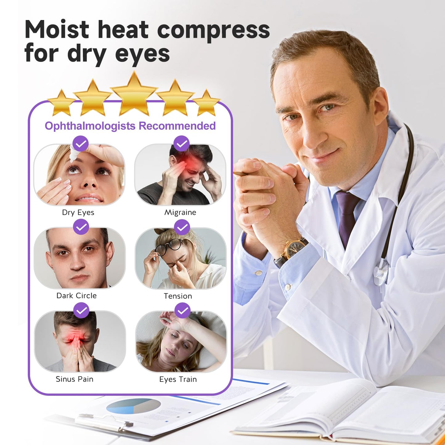 Umisleep Lavender Eye Mask, 0.45 lb Aromatherapy Weighted Eye Mask for Dry Eyes, Sleep Mask for Men Women, Hot Therapy Eye Cover for Compression Pain Relief, Eye Pillow for Puffy Eyes, Sinus Pain-Grey