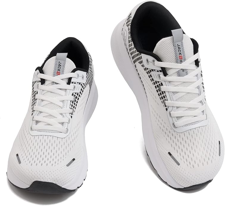 JACKSHIBO Wide Toe Box Shoes for Men Arch Support Shoes Wide Width Sneakers for Running Walking Athletic Tennis Orthopedic Plantar Fasciitis Workout with Thick Cushioned Zero Drop Sole