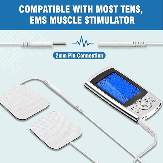 40PCS TENS Unit Electrode Pads 2"x2", Improved Gel Reusable TENS Replacement Pads, Latex-Free & Skin-Friendly, Compatible with TENS/EMS