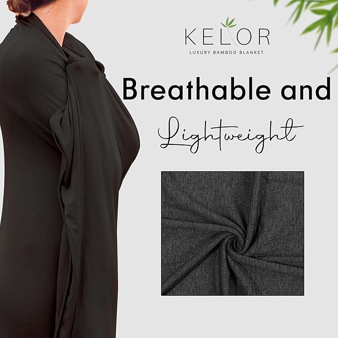K E L O R Luxury Cooling Travel Blanket - Stretchy, Lightweight Soft & Breathable Shawl Wraps for Women