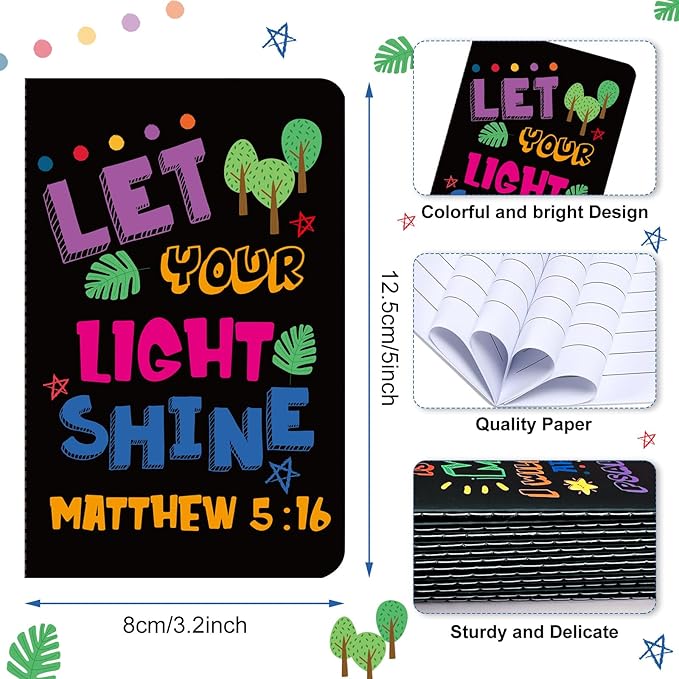 24Pcs Bible Verse Notepads,Mini Religious Pocket Notebooks Motivational Christian Small Inspirational Notepads Journals Gift Bulk Prizes for Kids Teacher School Home Travel Supplies (Bible Black)