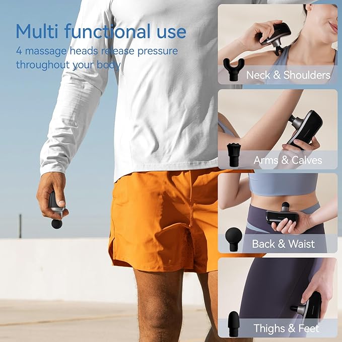 KingPavonini Mini Massage Gun with All-in-One Storage Case, FSA HSA Eligible, Pocket-Sized Small Massage Gun Deep Tissue, 0.5 lbs Portable Percussion Massager for Travel, Gym, Gift for Women Men