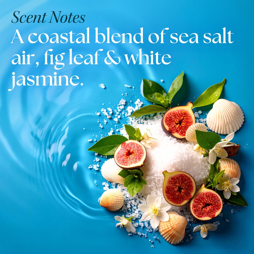 Nurture by Nature Ocean Escape Spa Gift Baskets for Women - 4 Piece Ocean Home Self Care Gift Set with Body Scrub, Bath Salts, Soap & Hand Cream - Pamper Gifts for Women Relax - Cruelty Free & Vegan