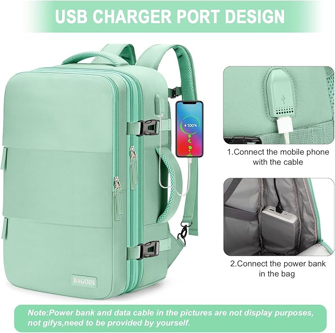 Carry On Backpack, 42L Flight Approved Travel Backpack for Men Women,Airline Approved Gym Backpack Waterproof Business Laptop Daypack Laptop Backpack,Casual Daypack for Business Weekend Hiking