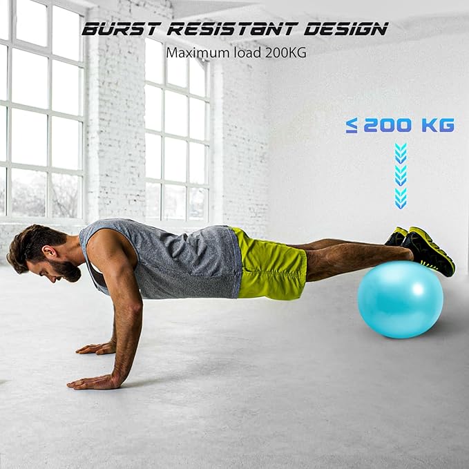 Cikyner Soft Pilates Ball, Small Exercise Ball 9 Inch Mini Gym Ball with Inflatable Straw, Suitable for Pilates, Yoga, Full Body Training, Physical Therapy and Balance improving at Home