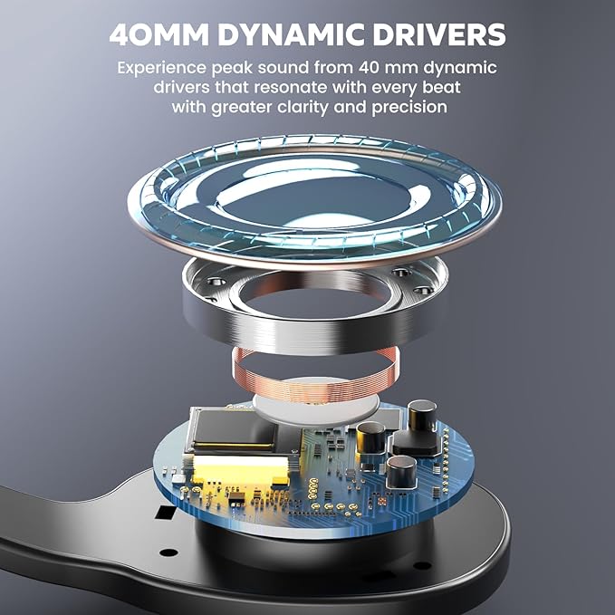 2025 Upgraded USB Type C Wired Headphones, Over-Ear Headphones with Microphone and Volume Control Foldable Corded Stereo for Smartphone Tablet(Black)