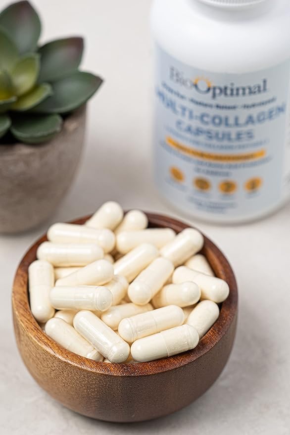 BioOptimal Multi-Collagen Supplement Capsules, Types I, II, III, V, & X Collagen, 90 Capsules