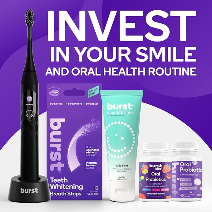 BURST Replacement Heads for Nova Sonic Toothbrush (Green) | Super-Soft Bristles Reduce Risk of Abrasion & Irritation | Tapered Ends Reach Below The Gumline | for a Whiter, Brighter Smile