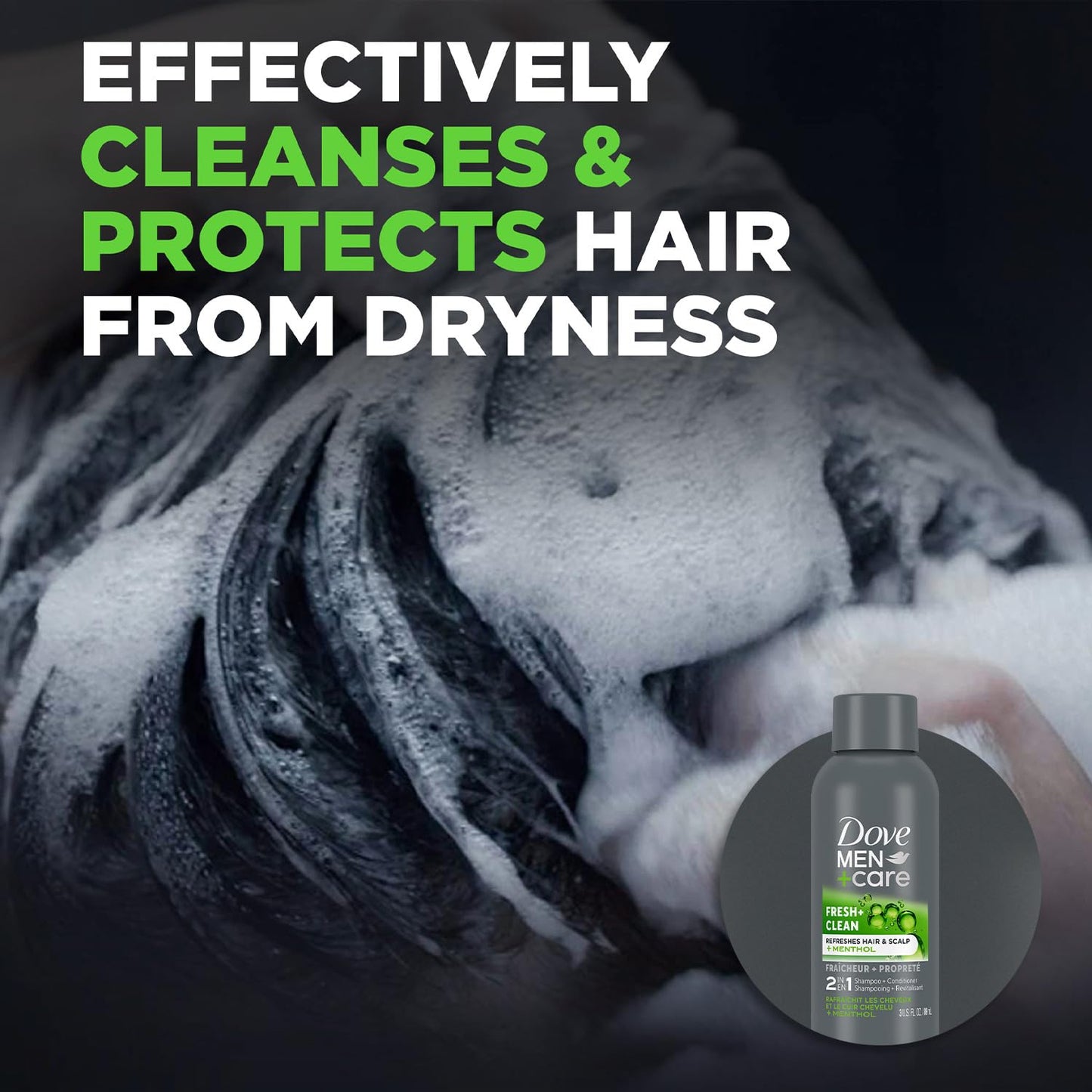 Dove Men+Care Bar Soap and Travel Shampoo Set – Extra Fresh 3-in-1 Cleansing Bar & Fresh + Clean 2-in-1 Shampoo and Conditioner (2 Piece Set)