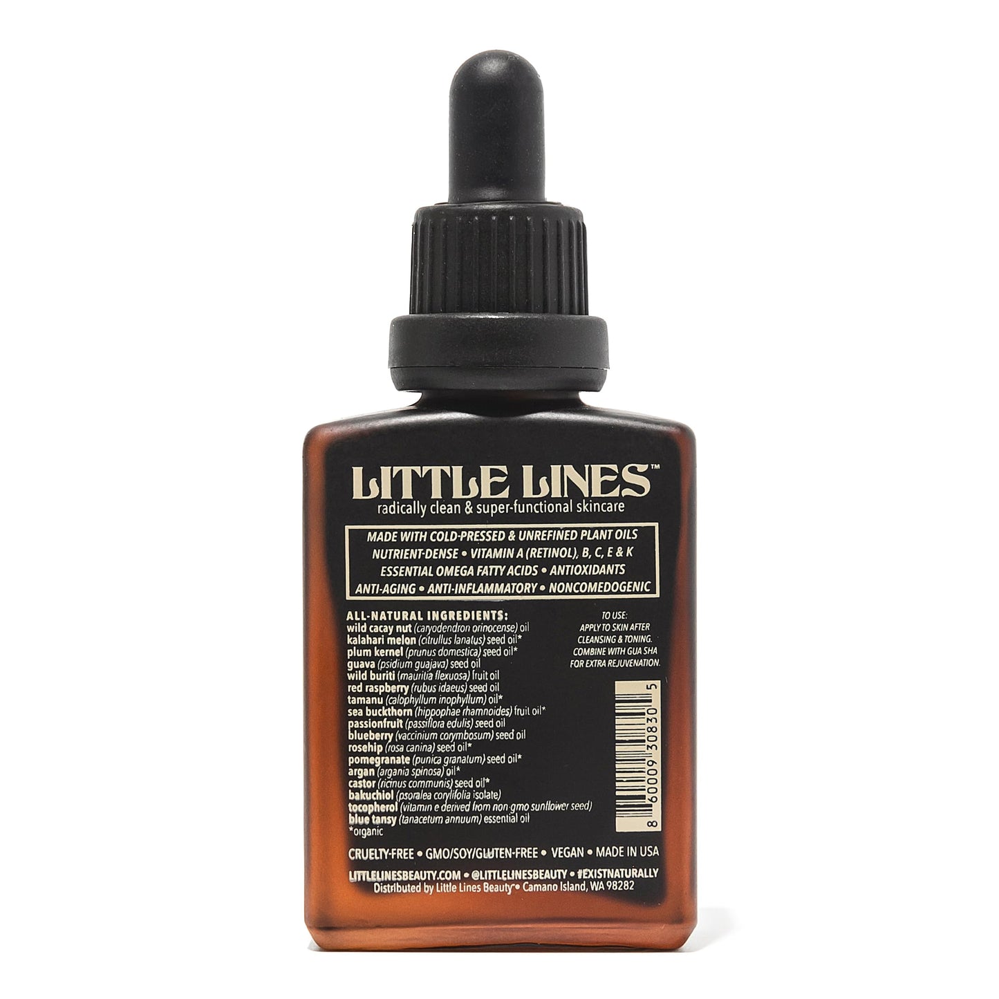 LITTLE LINES Botanical Bakuchiol Face Oil Serum | Holistic Retinol Alternative | Waterless blend of 17 botanicals | Anti-Aging Natural Skin Care For Fine Lines & Wrinkles | Hydrating & Brightening