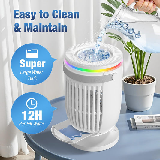 AC Portable for Room Office,AI Portable Air Conditioners Fan with 120° Rotating Function,JYew Evaporative Mini Room Air Conditioners,Portable AC Unit Air Cooler with 4 in 1 Humidifier Fan Conditioner