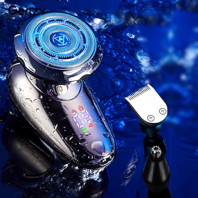 Big Blade Electric Shaver for Men Face, 3 in 1 Multifunction Men's Small Electric Shavers,Waterproof Rotary Shavers Grooming Kit, USB Rechargeable Portable Mini Electric Razor for Women