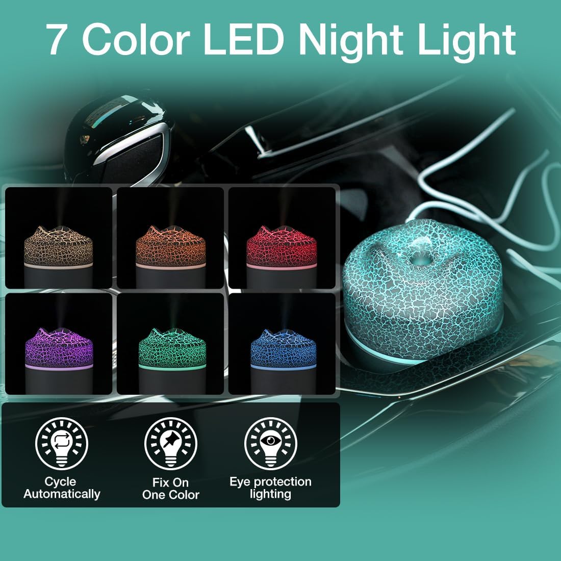 Portable Mini Humidifier, 300ml USB Personal Desktop Small Humidifier, Cool Mist Humidifiers for Bedroom Car Office Travel, Auto Shut-Off, 2 Mist Modes Quiet (Grey)