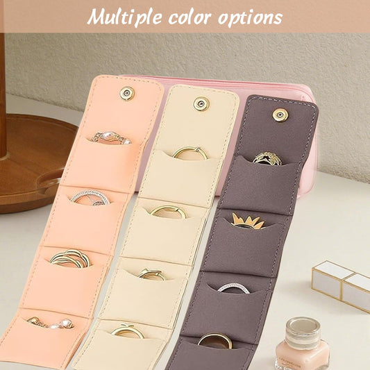 3Pcs Mini Travel Jewelry Bag Travel Jewelry Roll Bag with Buckle Portable Foldable Travel Jewelry Organizer Case, Small Jewelry Box for Necklaces, Rings, Earrings
