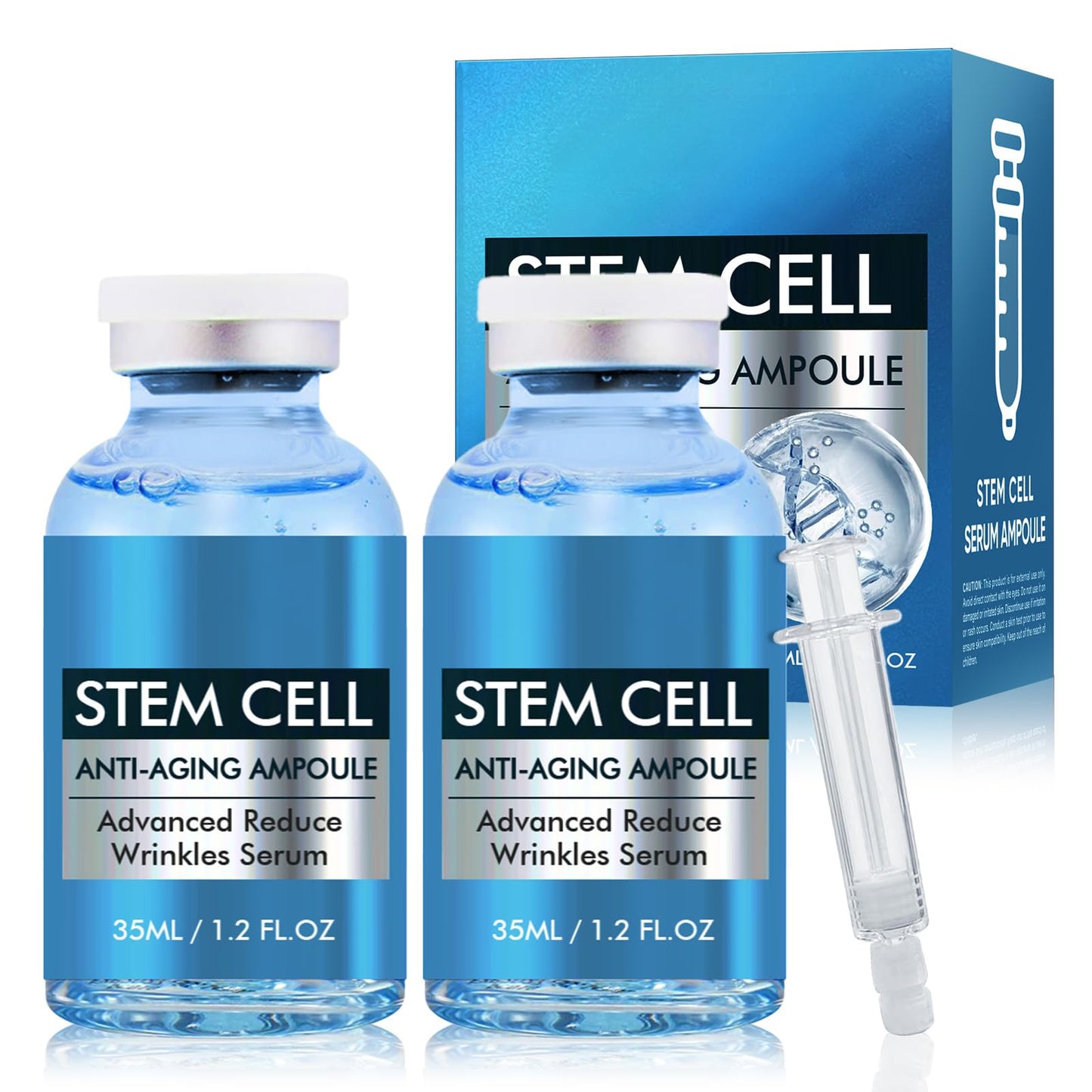 Josera Stem Cell Serum for Face, Microneedling Serum, Stem Cell Solution Ampoule to Use with and without Micro Needling, Anti Aging & Smooth Wrinkles, 2 Count