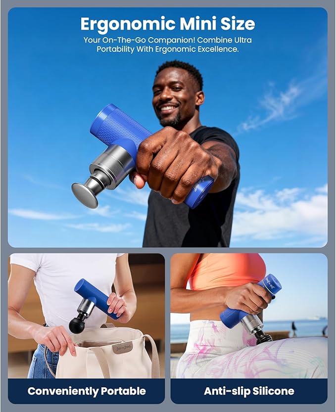 BOB AND BRAD A7 Massage Gun with 11mm Amplitude and Metal Head, Mini Massage Gun Deep Tissue Portable, Professional Muscle Massager for Pain Relief, Gift for Dad Mom