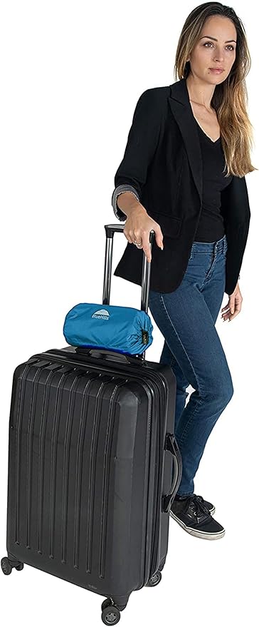 BlueHills Ultra Compact Travel Blanket in Portable Case Premium Soft Large Airplane Blanket Flight Essentials for Car Plane Train Hotel Layover Peacock Teal C004