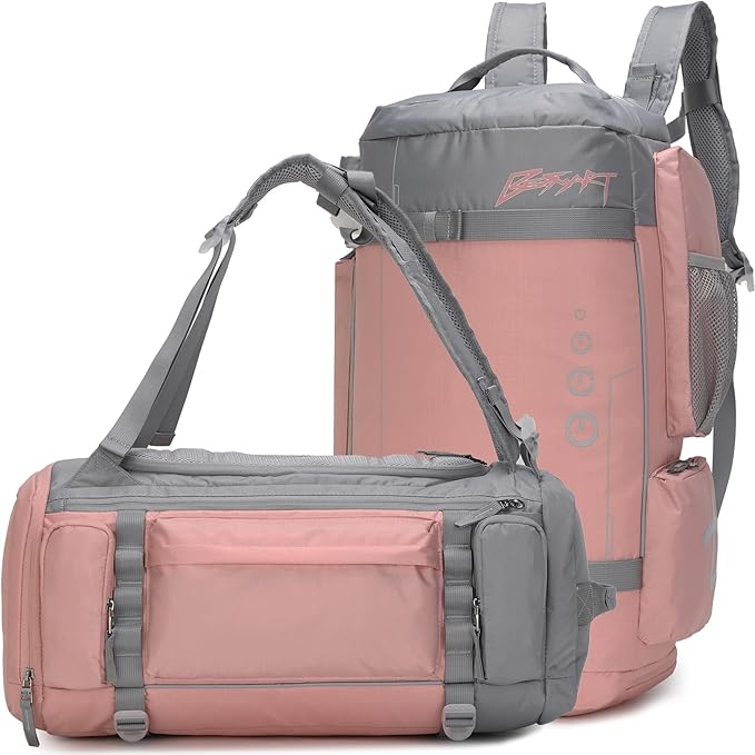 BE SMART 32L Extra Large Gym Backpack for Women, Big Gym Bag with Shoes Compartment, Waterproof Heavy Duty Duffel Bags, Women's Workout Backpacks for Outdoor Sport,Hiking,Camping,Travel