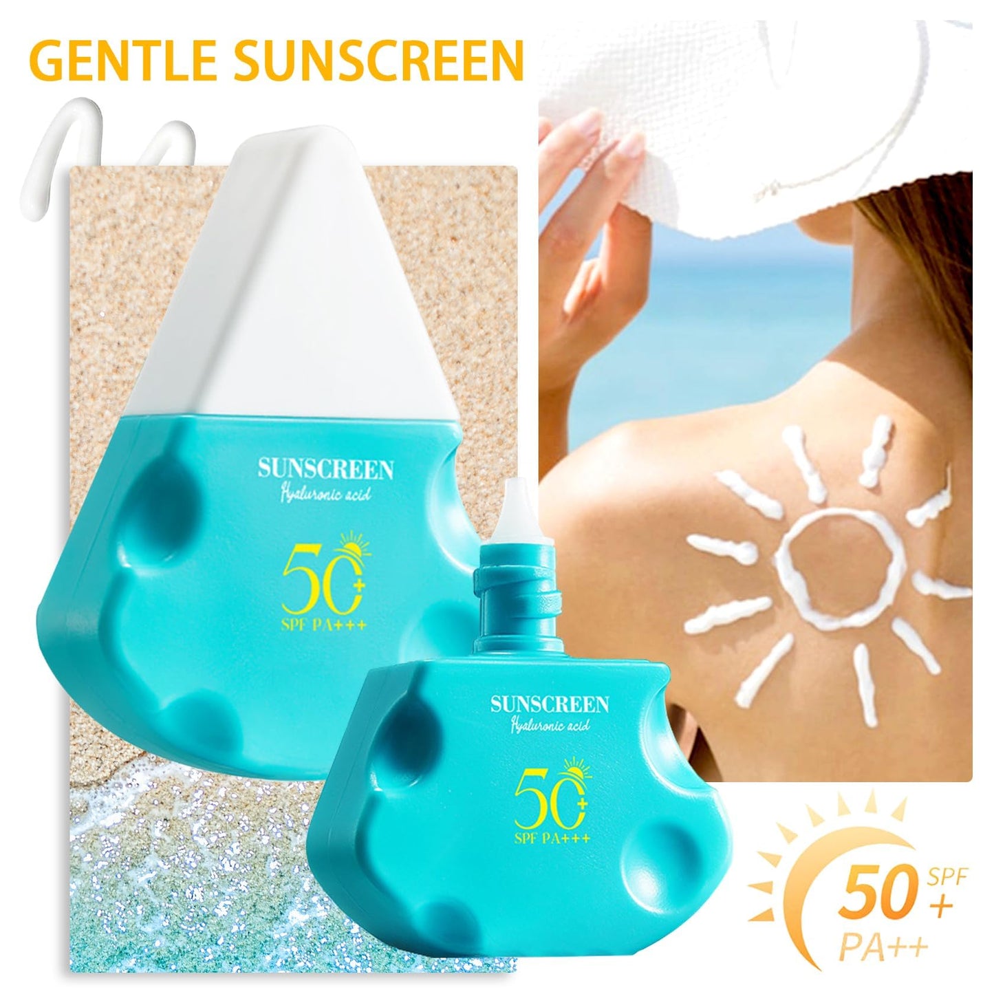 3PCS Moisturizing Sunscreen SPF 50+ PA+++,Travel Size Sunblock,Non-Greasy Waterproofing Sunscreen Lotion for Face and Body,Lightweight Mineral Sun screen Set, 1.05 Oz