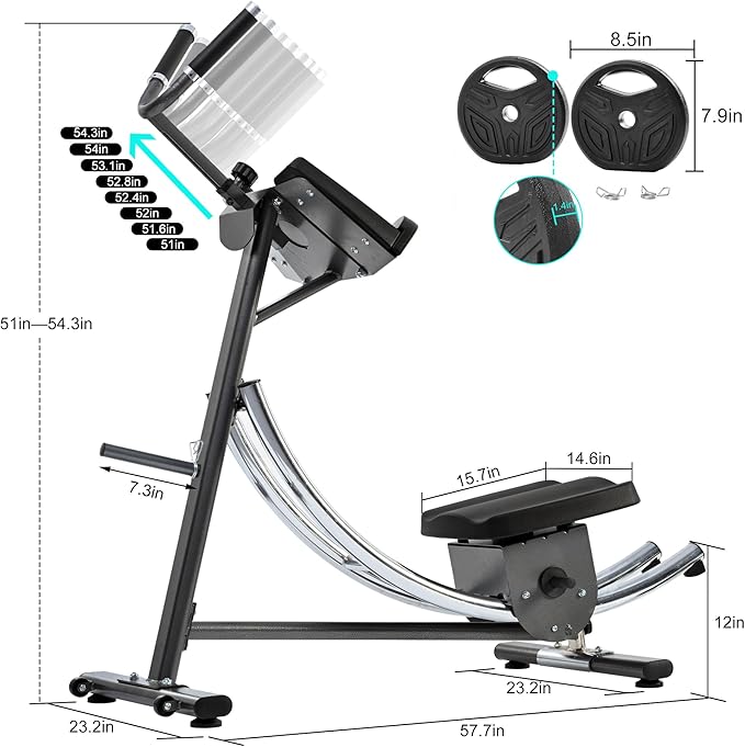 2025 Abdominal Exercise Machine for Commercial Use, Side Shaper Ab Machine Exercise Equipment, Foldable Abdominal Crunch Coaster for Home Use (Large,Black)