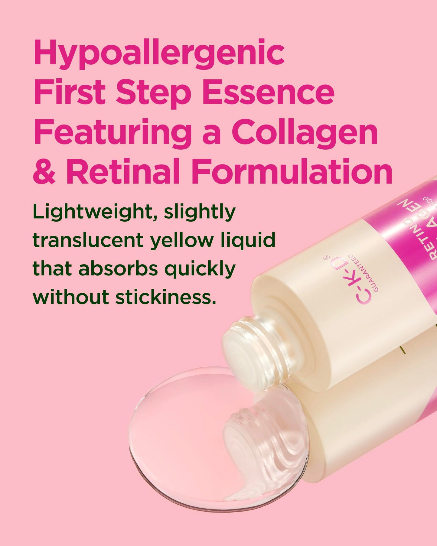 CKD Retino Collagen First Essence - Daily Face Deep Hydration Essence for Firming, Exfoliation, and Smoother Skin Texture. Collagen Boosting and Youthful Skin. Korean Skin Care. 5.07 fl oz