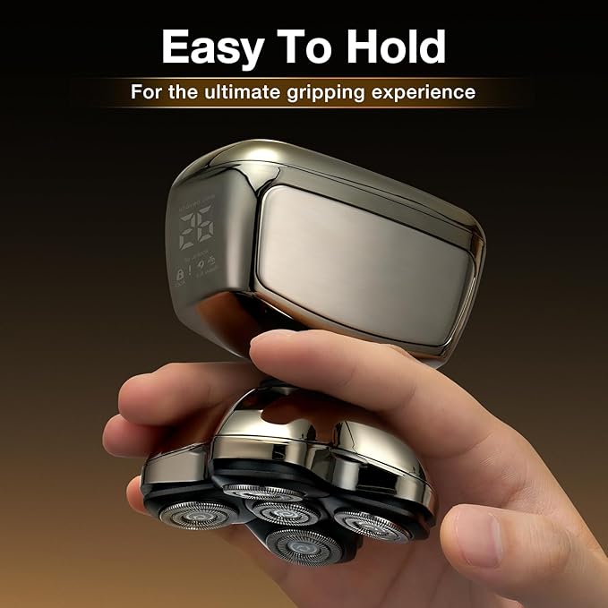 5D Head Shavers for Bald Men - 6 in 1 kensen Upgraded Magnetic Head Body Shaver for Mens, Wet/Dry Bald Head Shavers for Men IPX6 Waterproof LED Display with USB-C Charge Head Razors for Bald Mens Gift