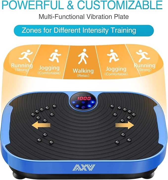 AXV Vibration Plate Exercise Machine Whole Body Workout Vibrate Fitness Platform Lymphatic Drainage Machine for Weight Loss Shaping Toning Wellness Home Gyms Workout