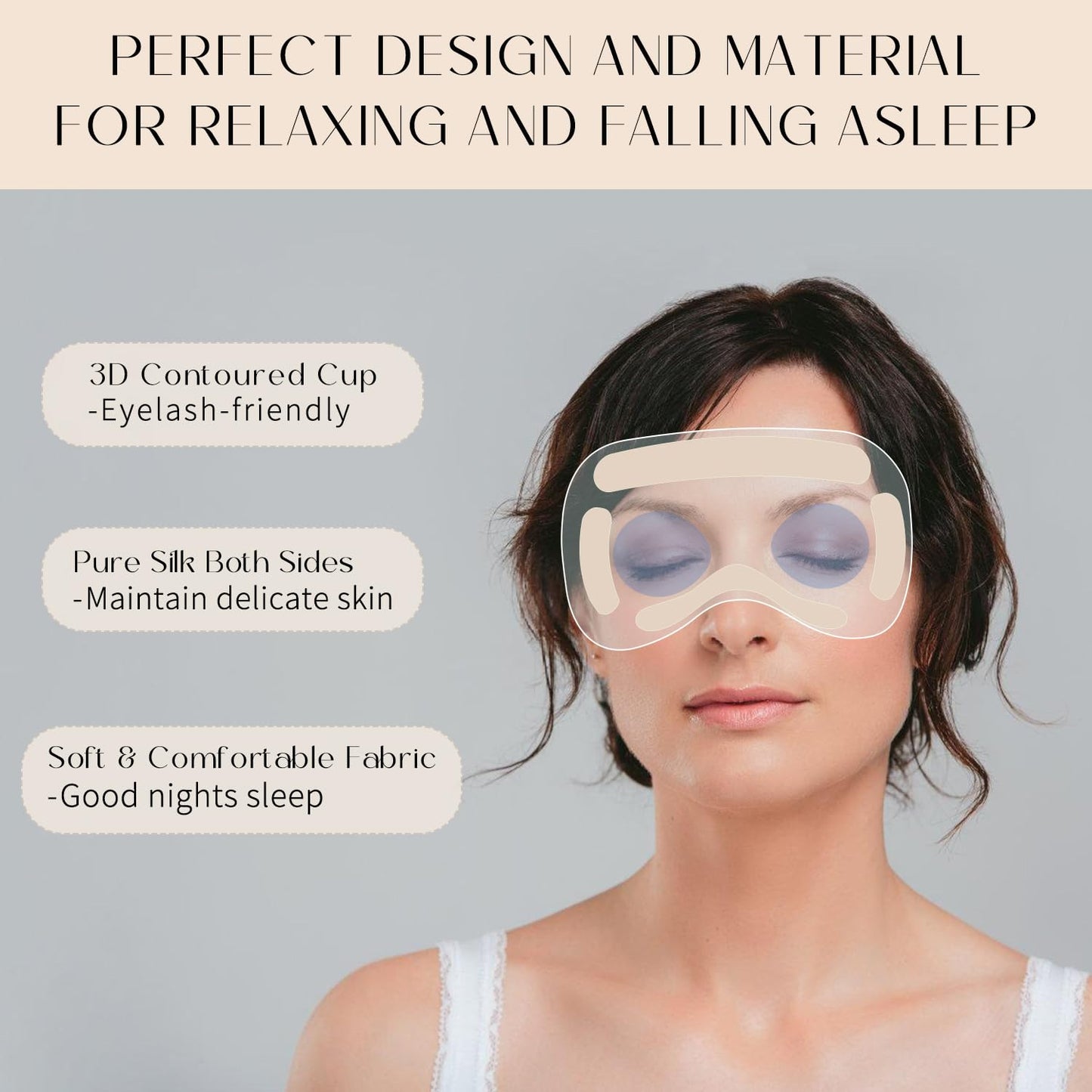 EASTEER 100% 22 Momme Mulberry Silk Sleep Mask, Eye Cover for Sleeping, Blackout 3D Sleep Masks for Lash Extensions with Adjustable Strap for Men and Women (Rose Gold)