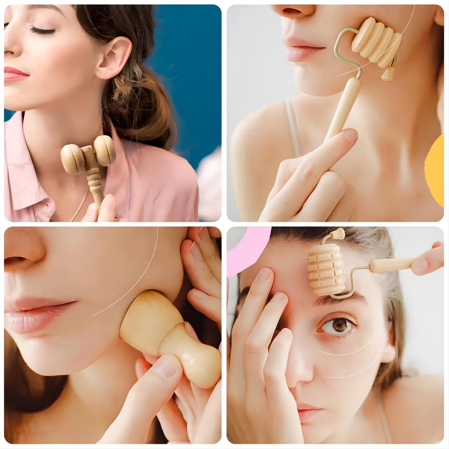 15 Pcs Wood Therapy Massage Tools Set Maderoterapia Kit Therapy Tools for Body Muscle Pain Relief Wooden Body Face Sculpting Tools Wood Roller Massager, Fascia Massage