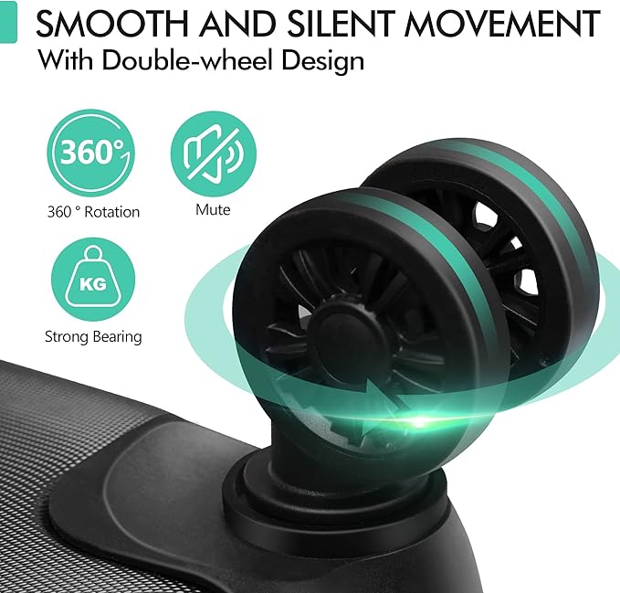 AnyZip Luggage PC ABS Hardside Lightweight Suitcase with 4 Universal Wheels TSA Lock Checked-Medium 24 Inch Black