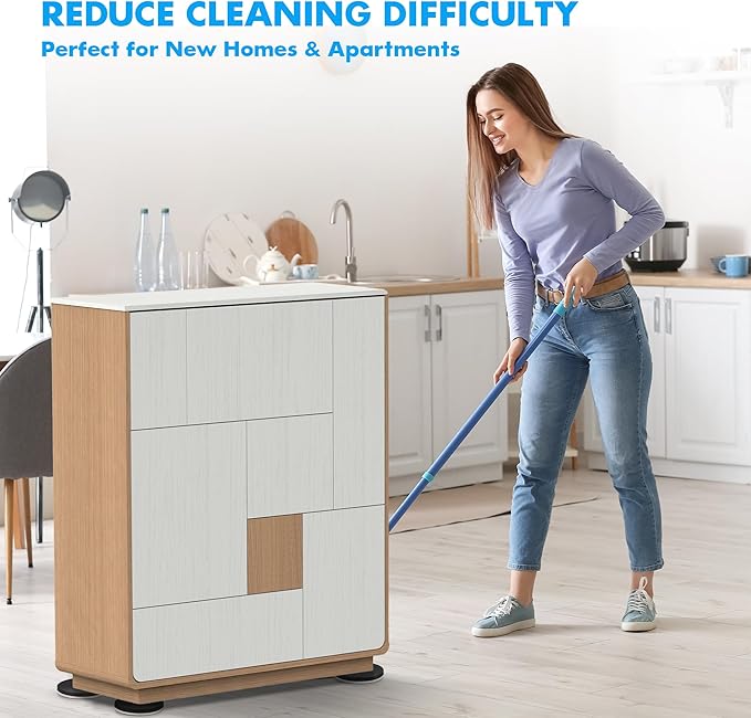 16-Pack Furniture Sliders for Hardwood Floors & Carpet, Save 80% Effort, Safely and Easily, The Glide Tool Set for Heavy Furniture and Appliances, Reusable Moving Pads (8 Plastic & 8 Felt)