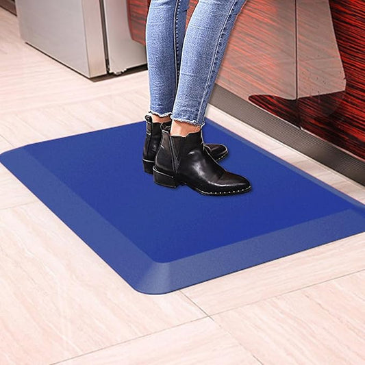 Anti Fatigue Floor Mat,Kitchen Mat, Standing Desk Mat – Comfort at Home, Office, Garage - Polyurethane(PU) Foam (Blue, 30" L x 17" W x 1" Th)