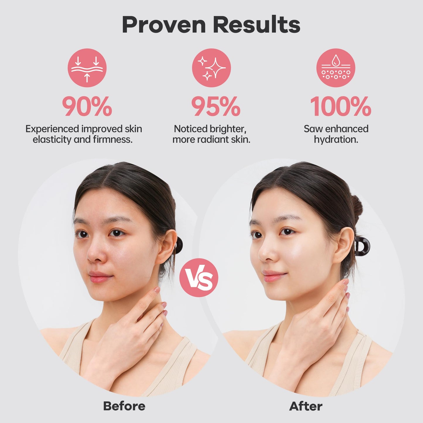 HYDROSMOOTH Bio-Collagen Overnight Mask for FACE + NECK, Glass Skin, Hydrating, Firming, Pore Minimizing, Elasticity Improvement, 50g x 4 pack