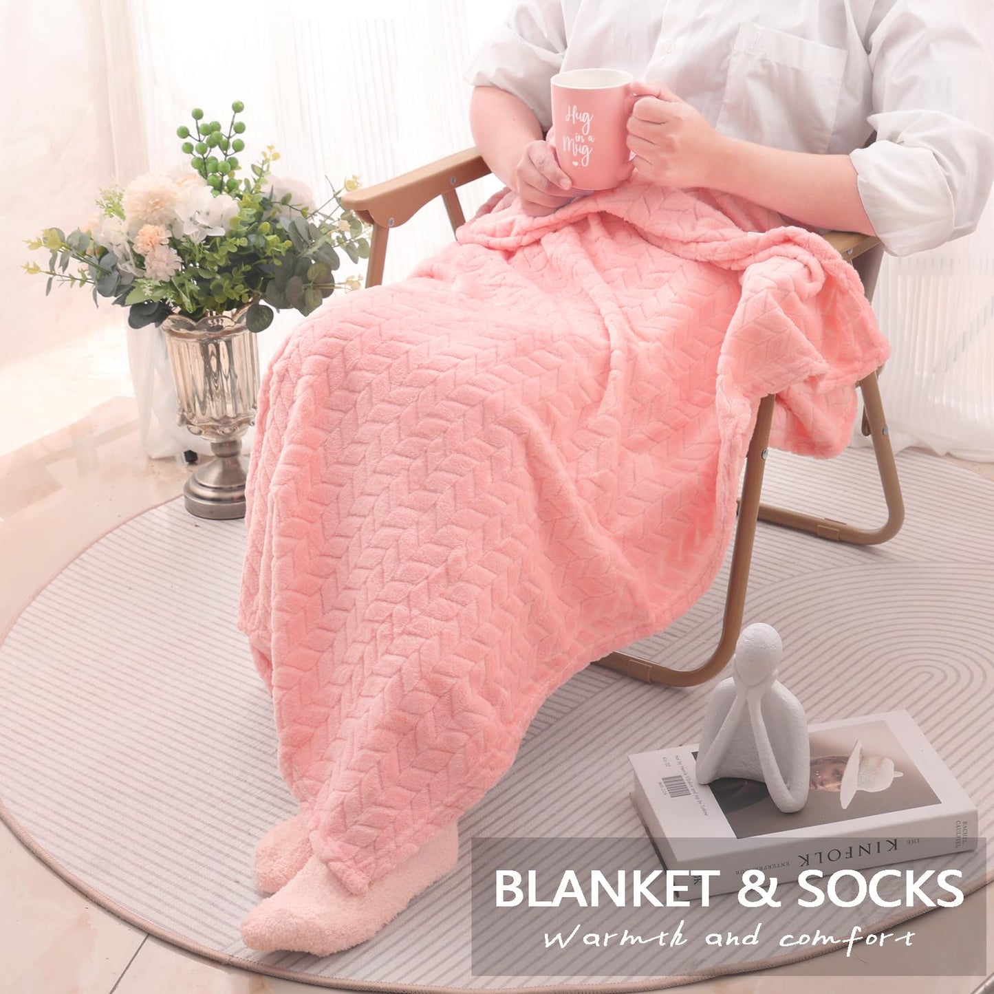 Solemon Happy Birthday Box for Woman - Pink Birthday Basket for Women Mom Her Girlfriend Sister Best Friend Wife Grandma