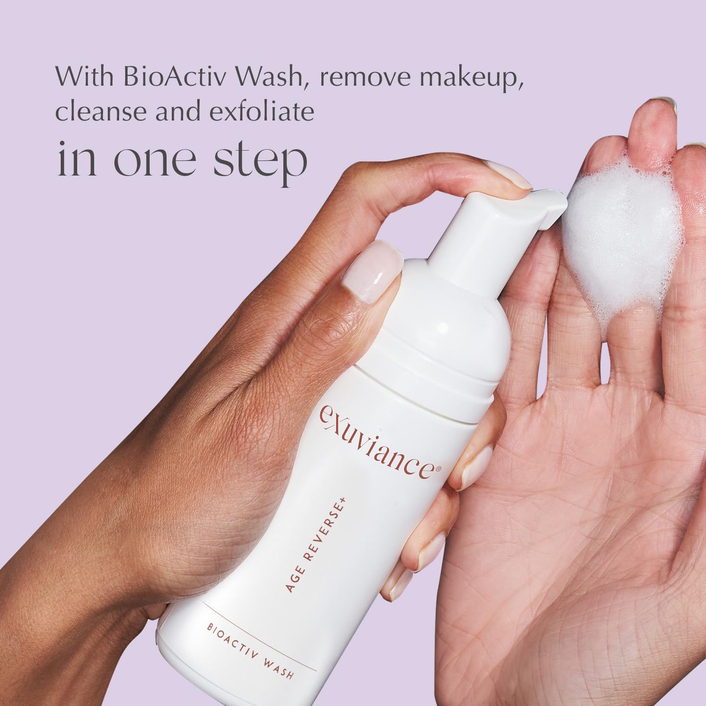 EXUVIANCE AGE REVERSE+ Anti Aging Skin Care Set - Mini Starter Kit Includes: Exfoliating Face Wash, Anti-Wrinkle Serum, Brightening Eye Contour, Firming Face Cream, for Wrinkles and Fine Lines - 4 ct