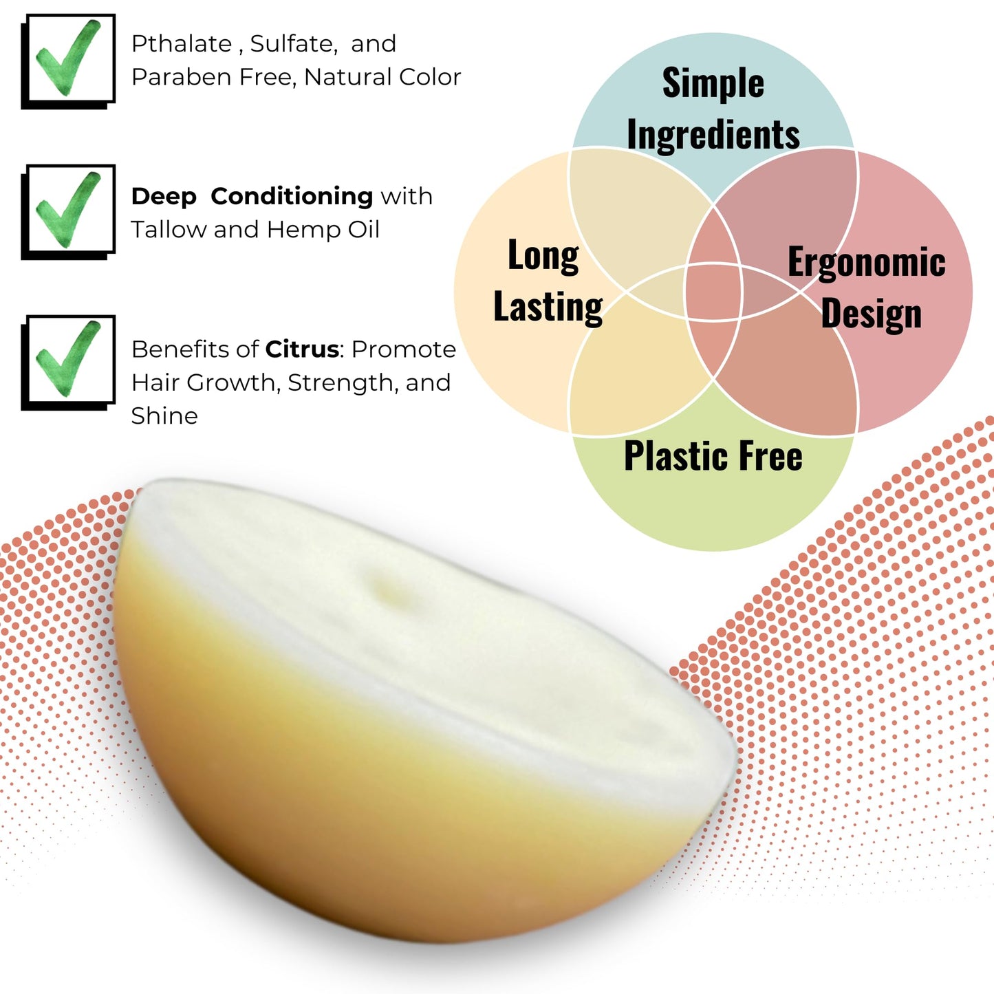 Revival Pharms Deep Conditioner Solid Bar I with Tallow I 65g I Citrus Scented