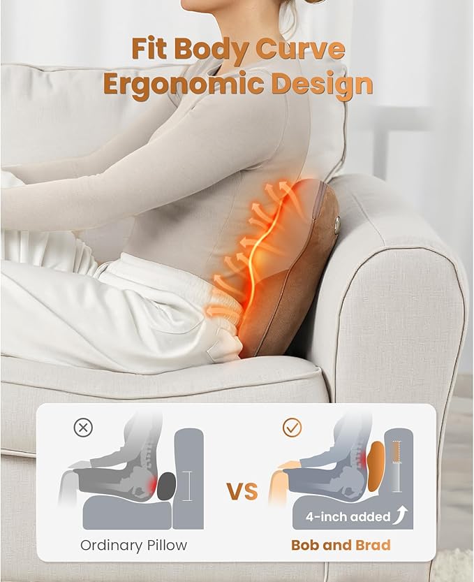 BOB AND BRAD Back Massager with Heat FSA Eligible, EZBack Corded Neck Massager for Pain Relief Deep Tissue, Shiatsu Back Shoulder and Neck Massage Pillow, Full Body Use, Ideal Gifts for Women Men