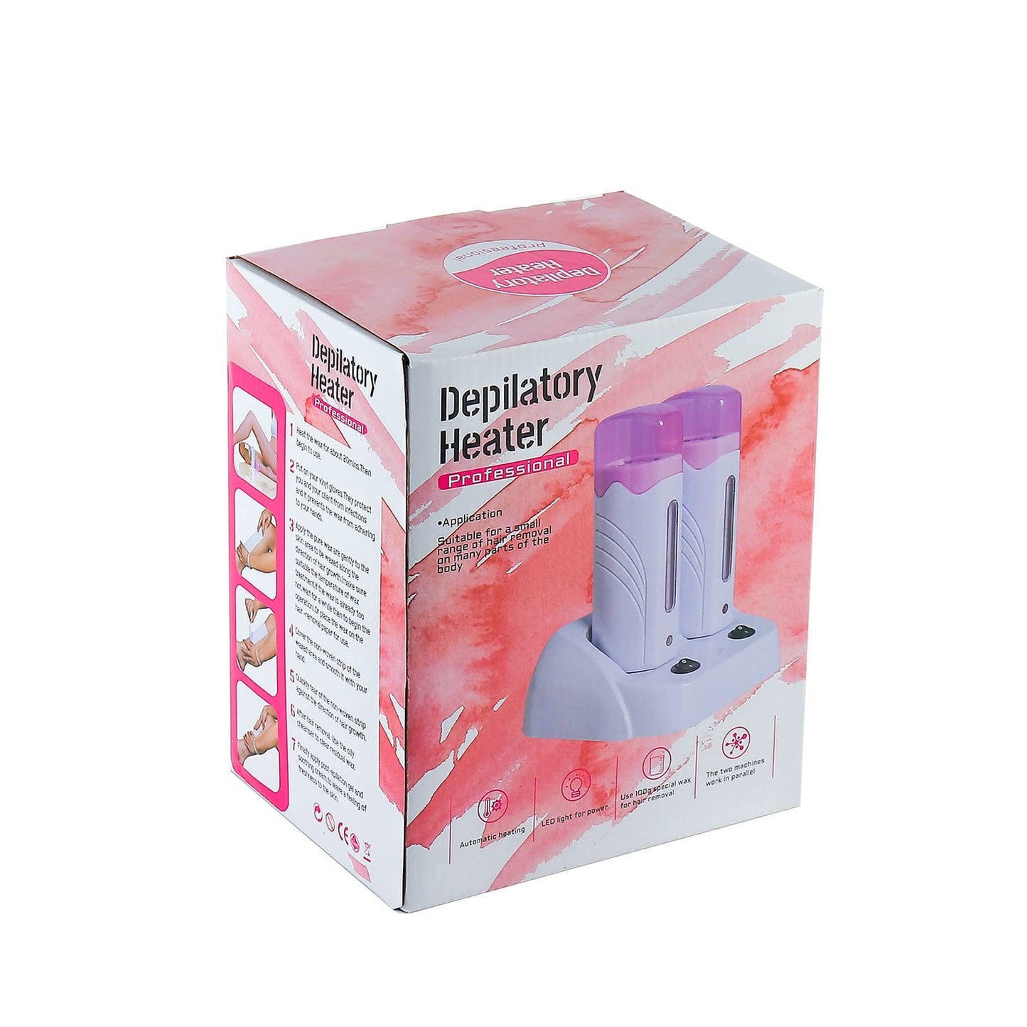 110V Roll On Wax Warmer for Hair Removal, Double Wax Roller Heater, Home Waxing Kit for Women and Men