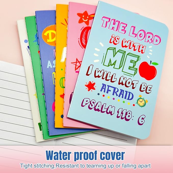 24Pcs Bible Verse Notepads,Mini Religious Pocket Notebooks Motivational Christian Small Inspirational Notepads Journals Gift Bulk Prizes for Kids Teacher School Home Travel Supplies (Bible Colorful)