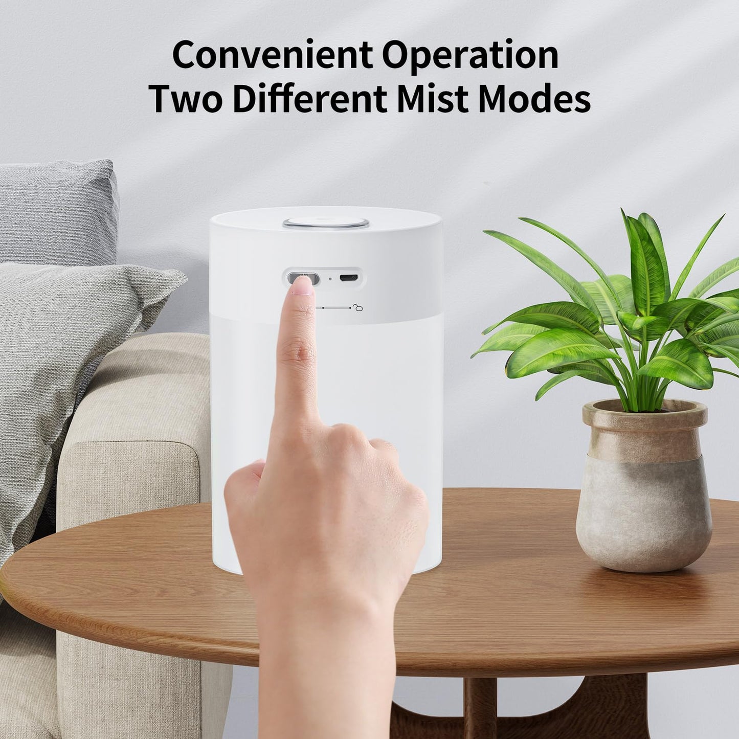 SmartDevil Small Humidifier, Portable USB Personal Desk Humidifier for Bedroom, Plants, Office, Travel, Nightstand with Night Light, Auto Shut-Off, Super Quiet