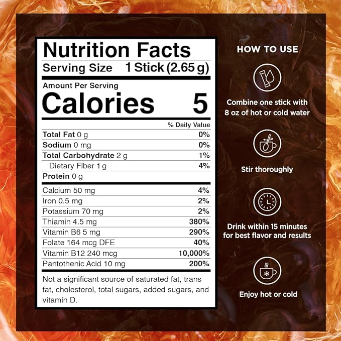 VitaCup Slim Instant Tea Packets for Diet Support, Oolong Tea w/B Vitamins, Garcinia, Inulin & Acai, On-The-go Instant Sticks, 48 Ct