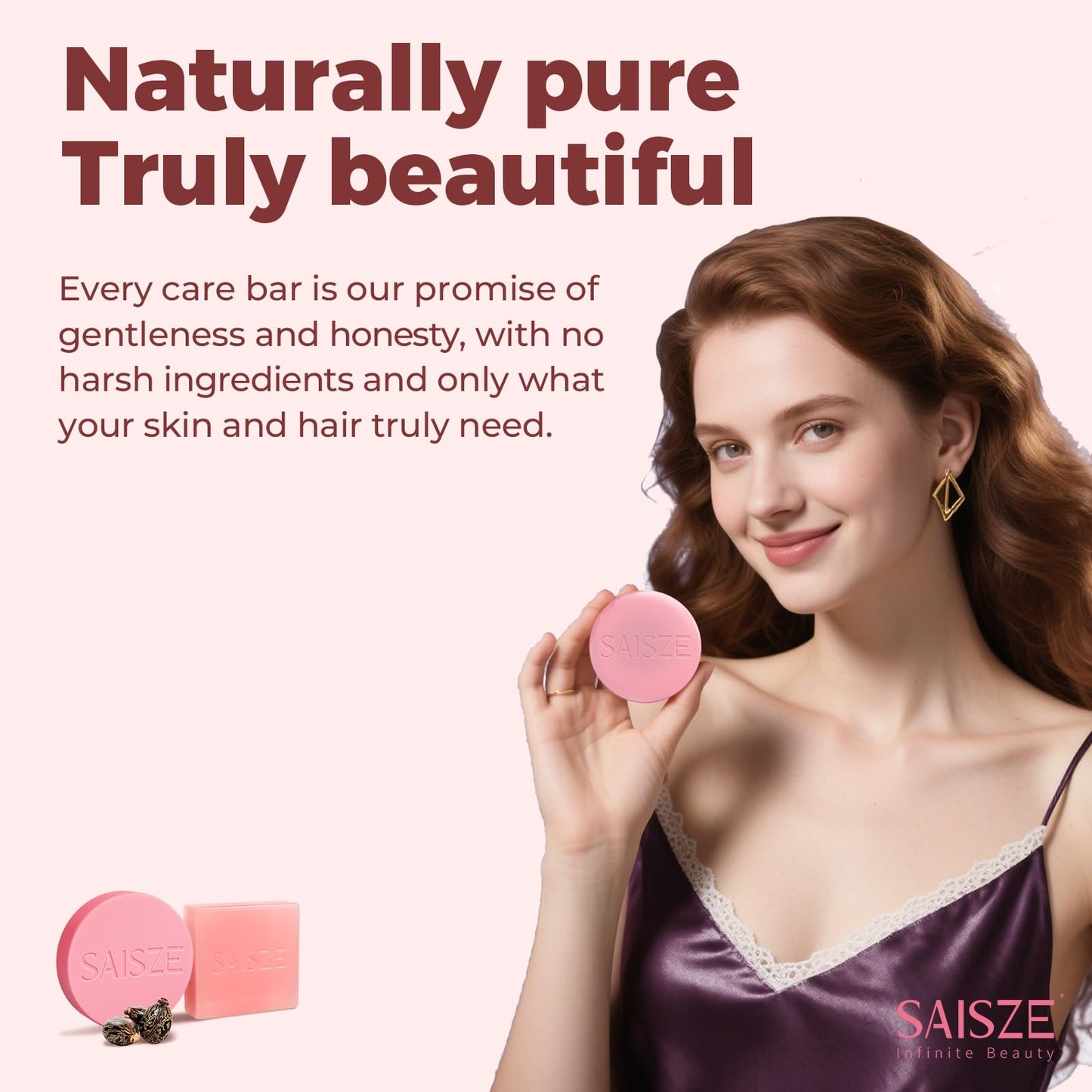 SAISZE Castor Oil Shampoo and Conditioner Bar, Hydrating and Moisturizing Hair, Natural Solid Shampoo for Hair Growth and Scalp Nourishment