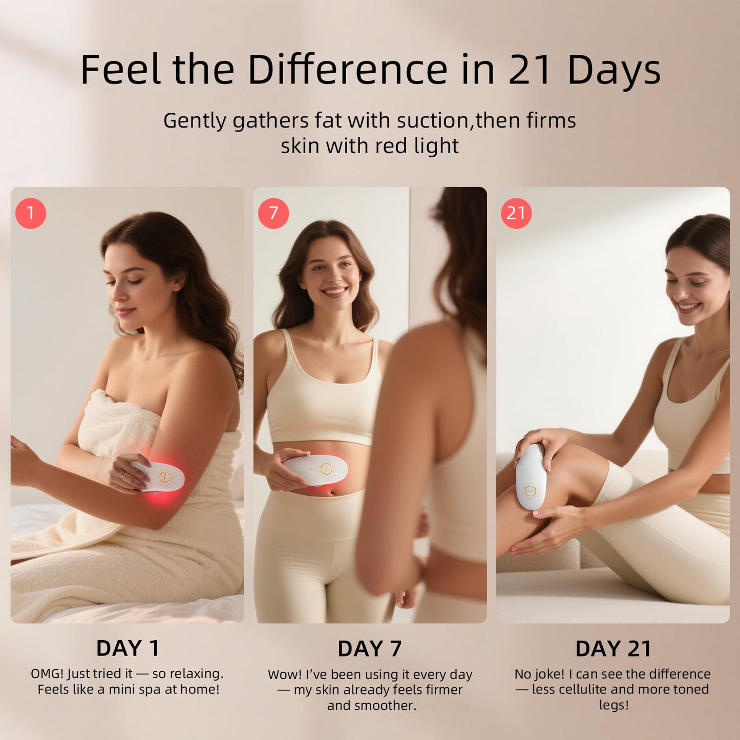 Aimmbiuty 3-in-1 Body Sculpting Machine, Cellulite Massager Tool with 3 Adjustable Modes, for Belly, Waist, Arms and Legs, Home Use for Women (White)