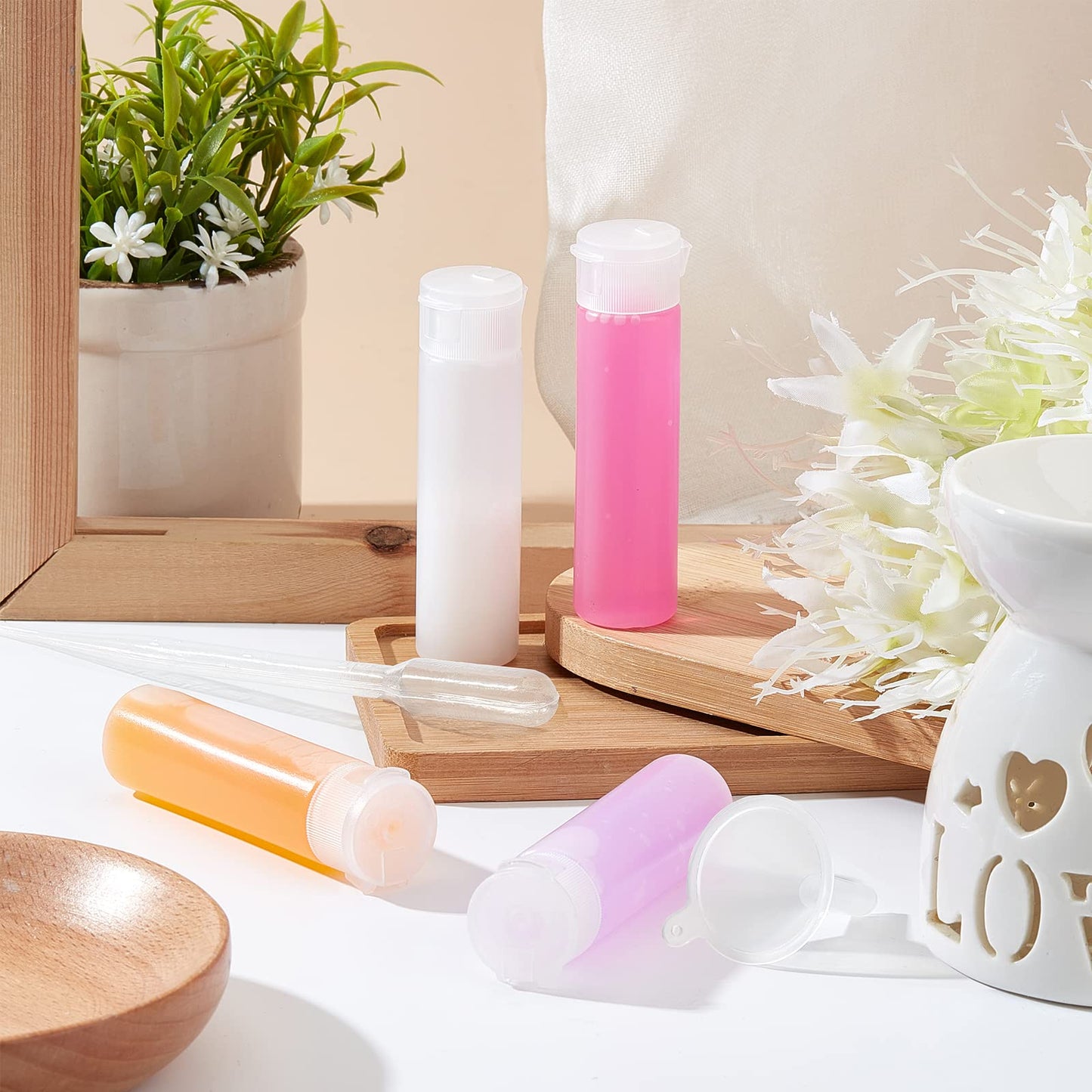 BENECREAT 10 Pack 18ml 0.6oz Small Travel Squeeze Bottles Refillable Makeup Foundation Container Travel Essentials Sample Bottles for Toiletries, Shampoo Toner Cosmetic