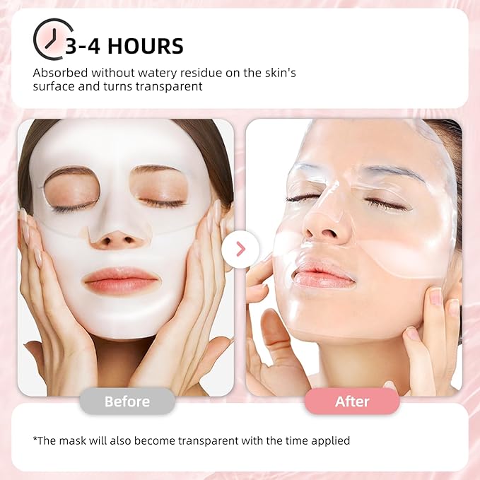 5 Pack Bio Collagen Face Mask Skincare, 100% Hydrating Collagen Mask Overnight Korean Skin Care