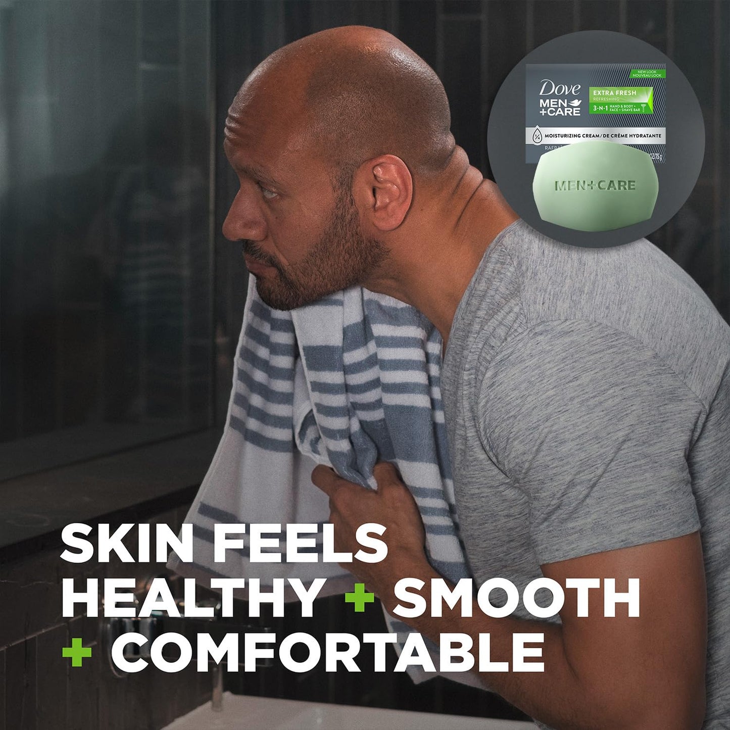 Dove Men+Care Bar Soap and Travel Shampoo Set – Extra Fresh 3-in-1 Cleansing Bar & Fresh + Clean 2-in-1 Shampoo and Conditioner (2 Piece Set)